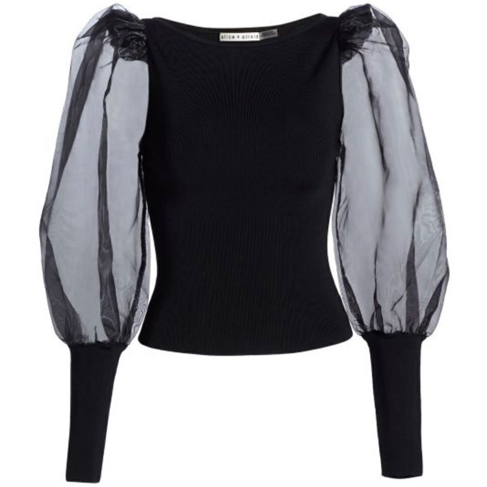 Alice + Olivia Puff-Sleeve Top size XS